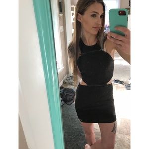 Tobi Black zipper bodycon dress